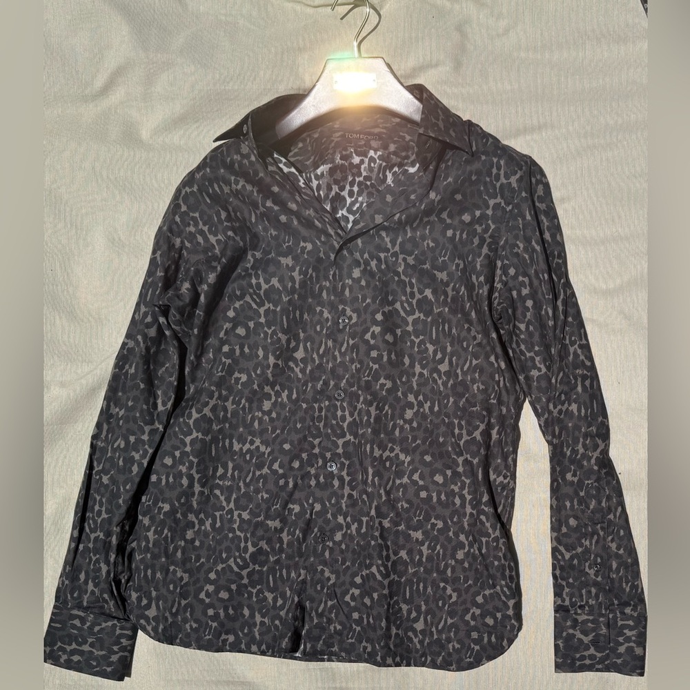 TOM FORD MEN leopard Shirt PURE LUXURY ANIMAL PRINT $980 IT 41 16
